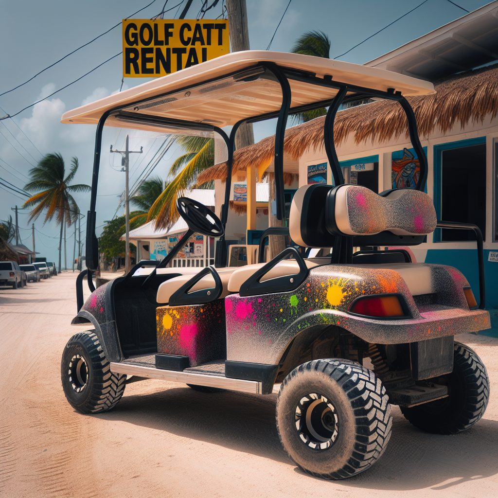 6 seater golf cart rental Ambergris Caye
